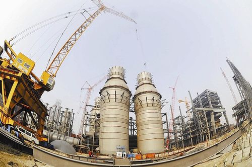 首钢京唐钢铁厂工程加紧施工(图)